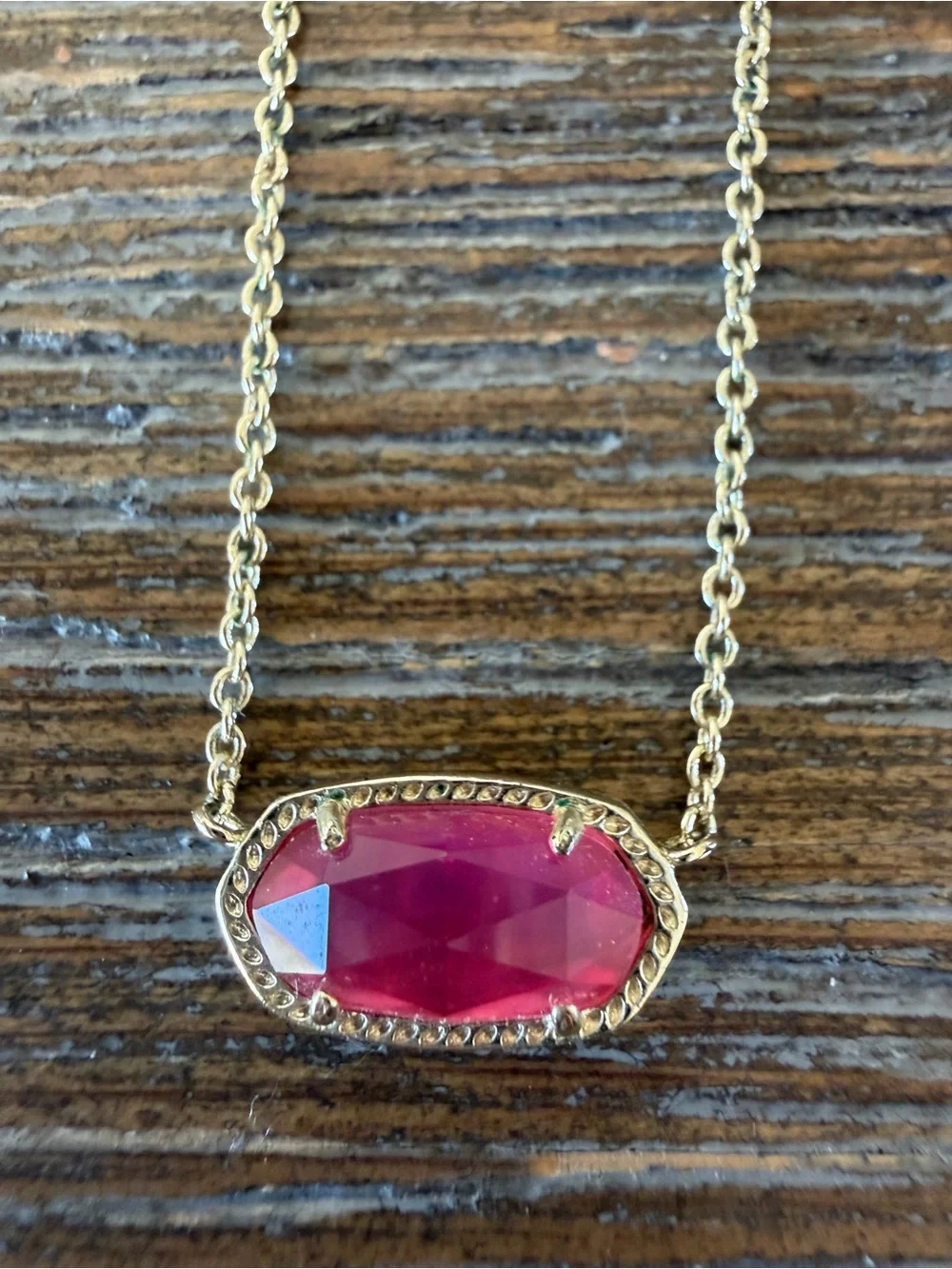Kendra Scott Pink Stone Gold-tone Pendant Necklace